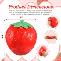Balle anti-stress géante en TPR souple de 6 pouces en forme de fraise, à remontée lente, jouet sensoriel pour soulager l'anxiété, pour les enfants de 5 à 7 ans et les adultes