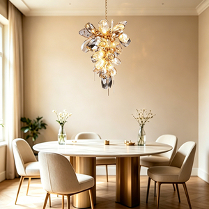 Lustre en verre pour salle à manger, style nordique minimaliste, élégant et distinctif, pour résidence luxueuse avec plafonds hauts, villa. - Product Image 5