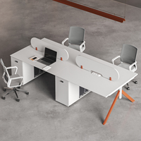 Ensemble bureau et chaises pour 4 à 6 personnes, design minimaliste moderne, bureau rectangulaire avec fonction de rangement
