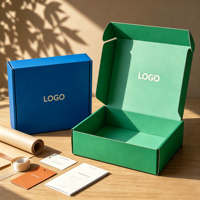 Boîte d'emballage personnalisée pour expédition, boîte à courrier en papier kraft pliable, boîtes d'emballage cadeau en carton ondulé, estampage à chaud, réutilisables, écologiques