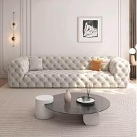 Italienisches Bubble-Sofa Amerikanischer Stil Sektionsset für Villa Wohnzimmer Neuer Stoff Mondoberfläche Gerader Reihe Apartments Hotels