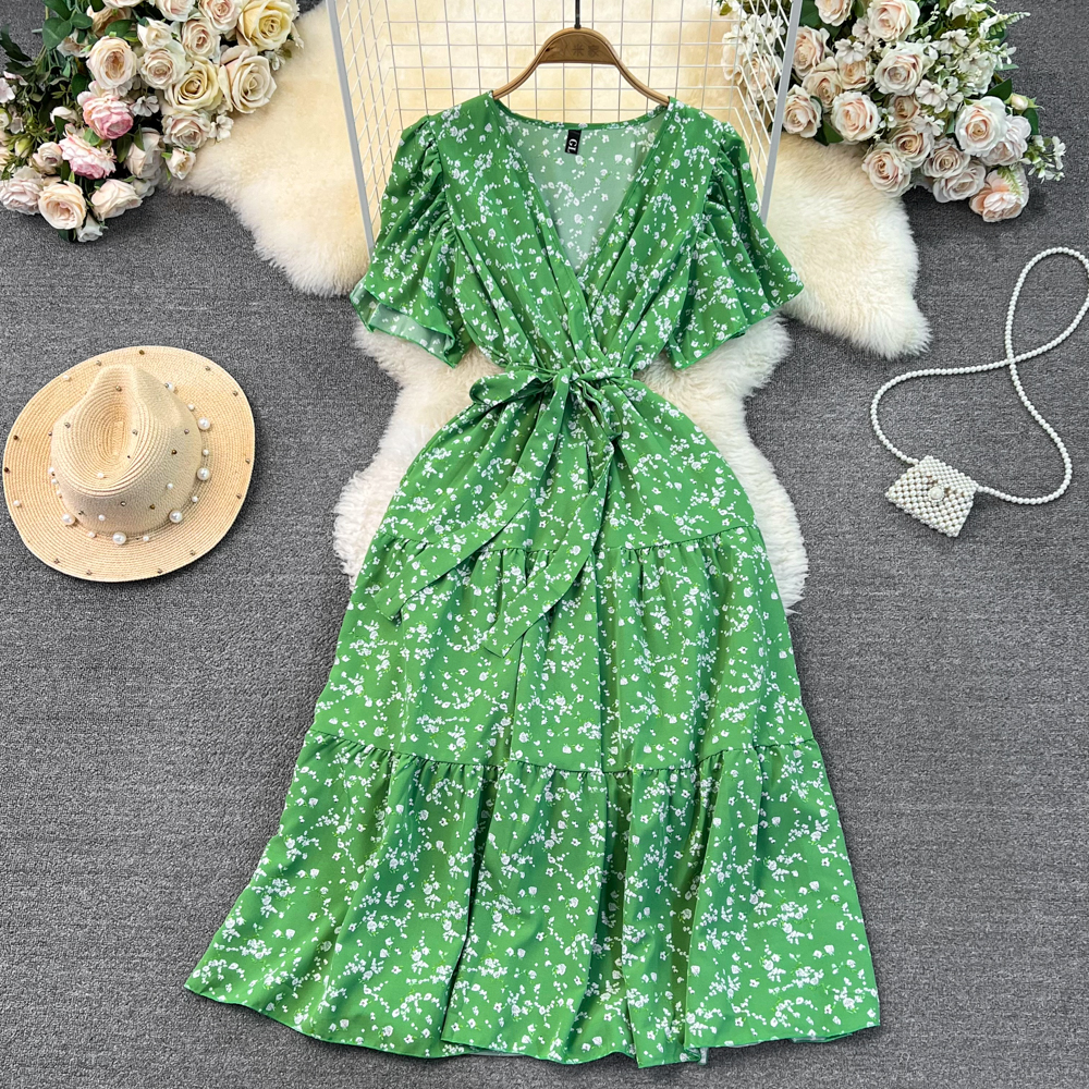 Low Price Korean Midi Dress Cotton Linen & Elastic Waist | Alibaba.com