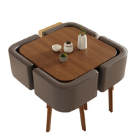 Ensemble de table de réception en bois de style moderne et créatif avec rangement pour la maison, le balcon, le bureau, les salons de thé et les repas décontractés