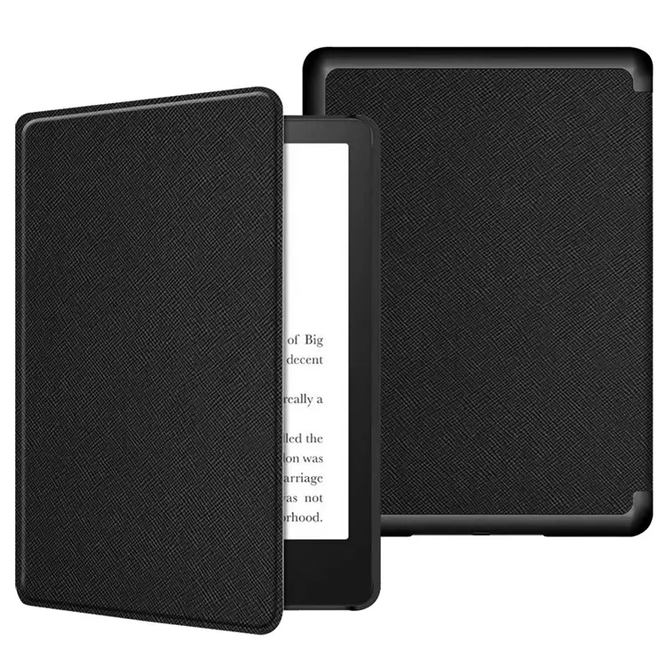Cross Texture PU Leather Case Hard Shell Cover for Kindle Paperwhite 4 2018 for Paperwhite 12345 Ereader 6 Inch