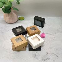 Boîtes en carton kraft pas chères, brunes/noires/blanches, avec fenêtre transparente, pour savon, mariage, bonbons