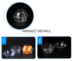 Caja Redonda de Plástico Transparente de un Solo Uso <span class=keywords><strong>para</strong></span> Pasteles y <span class=keywords><strong>Repostería</strong></span>, Caja <span class=keywords><strong>para</strong></span> Galletas y Pasta con Forma de Pavo - Product Image 5