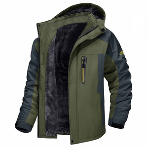 Veste de ski d'hiver imperméable personnalisée et écologique pour homme, idéale pour la randonnée en extérieur, l'alpinisme et le camping, avec doublure polaire chaude et col montant. - Product Image 4