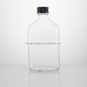 Chất lượng cao 200ml 20cl rỗng kính phẳng hình dạng <span class=keywords><strong>Flask</strong></span> nước trái cây rượu lạnh Brew cà phê rượu chai với nắp nhôm tùy chỉnh màu sắc - Product Image 3