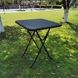 Sang Trọng Ngoài Trời Mây Vườn Ăn Tập Nhỏ <span class=keywords><strong>Cube</strong></span> Bàn Cà Phê Màu Đen Gấp Vuông Bảng - Product Image 2