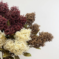 Vente en gros de 3 têtes de fleurs de skimmia en plastique, baies artificielles, branches de baies pour la décoration de la maison, des tables de mariage et de Noël