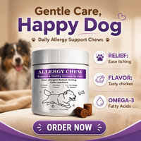 Friandises à Mâcher Douces Naturelles pour Animaux Contre les Allergies avec Acides Gras Oméga-3 – Complément Apaisant pour la Santé Allergique – Personnalisation OEM