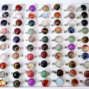 Bague en pierres multicolores pour hommes et femmes, personnalisable, avec pierres précieuses naturelles géométriques colorées - Product Image 2