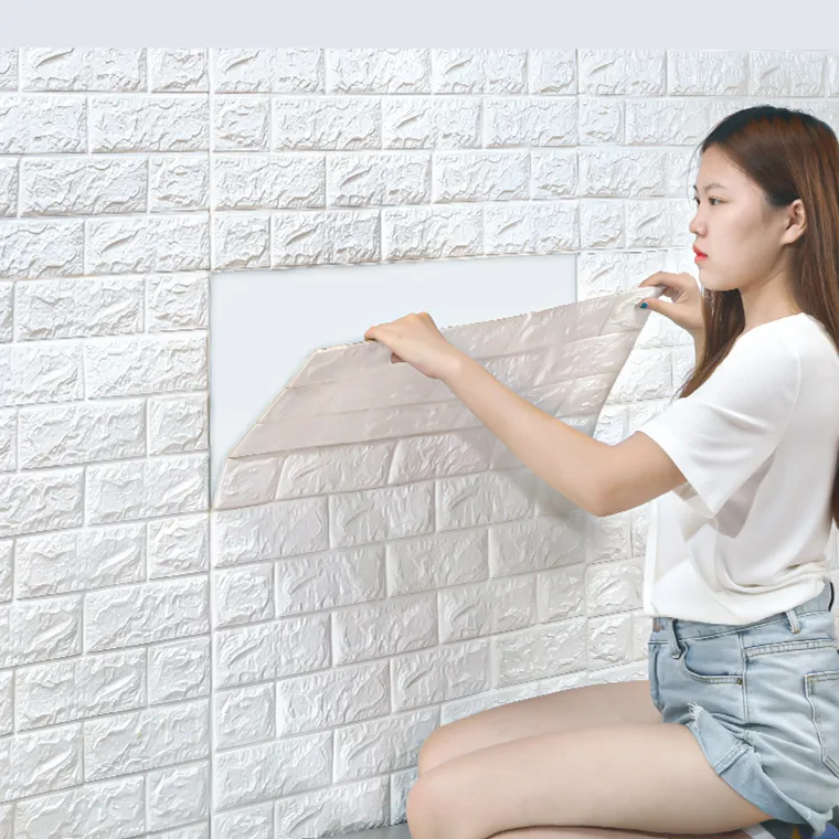 Foam Stickers 3D Wall Panel Beauty Brick Decor Wallpaper Modern Wallcoverings With SGS TEST