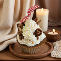 Bougie d'aromathérapie Ourson d'Anniversaire Créative en Forme de Gâteau – Cadeau Doux et Romantique pour Petite Amie, Meilleure Amie, Décorations de Fête