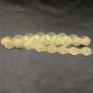 <span class=keywords><strong>Ceinture</strong></span> <span class=keywords><strong>en</strong></span> métal doré sur mesure de qualité supérieure pour robe de mariée arabe, entièrement ornée de strass, longueur réglable, style marocain - Product Image 5