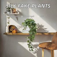 MY ROVALA Plante artificielle suspendue en soie, type Pothos Ivy (vert foncé), 2-3 pieds, décoration intérieure pour chambre et salle de bain