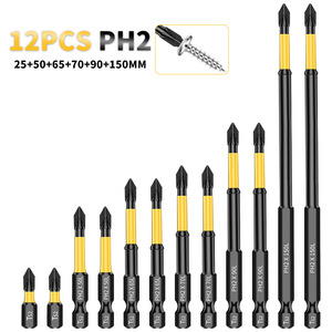 Guest Quality Magnetic Phillips PH2 <b>Screwdriver</b> <b>Bit</b> <b>Set</b> S2 Steel Industrial Grade Polishing Finish - Product Image 3