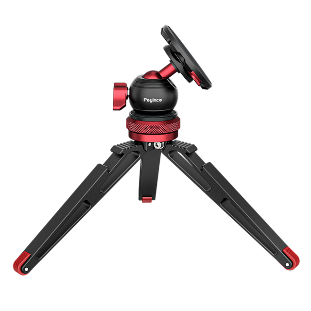 Portable Desktop Mini Tripod Aluminum Alloy Extendable Lightweight 360 Degree Ball Head 1/4" Screw DSLR Camera Video Black 208mm