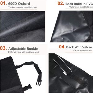 Tapis de protection pour animaux de compagnie, en tissu Oxford noir, imperméable, rectangulaire, pour coffre de voiture, pour chiens - Product Image 5