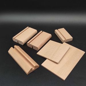 Solid Wood Card Holder Note Holder <b>Beech</b> Custom Made For Office Business Gifts - Product Image 2