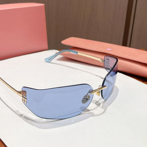 <span class=keywords><strong>Occhiali</strong></span> <span class=keywords><strong>da</strong></span> <span class=keywords><strong>Sole</strong></span> alla Moda per <span class=keywords><strong>Donna</strong></span> Senza Montatura UV400 con Telaio in <span class=keywords><strong>Metallo</strong></span> Marca di Lusso Mi - Product Image 1