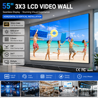 Mur vidéo LCD 3*3 de 55 pouces HD pour studio TV, montage mural horizontal et vertical, lecteur publicitaire LCD, écran TV