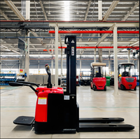 Chariot élévateur électrique lithium-ion HZHI neuf avec protection de bras, double levage, propulsion arrière, 2 tonnes, autonomie longue durée de 8 heures, pour usage en restauration et commerce de détail