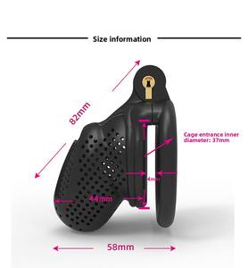 Cage de chasteté noire respirante pour homme, motif nid d'abeille et tigre - Product Image 3