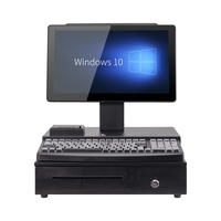 Système de point de vente tout-en-un LICON WLL-QG16S 15,6 pouces à double écran, Windows 10, I3, 8 Go, 128 Go, avec imprimante, tiroir-caisse, lecteur de codes-barres 1