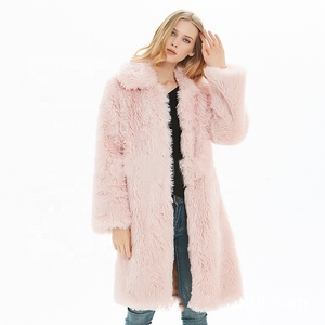 Abrigo largo de invierno para mujer con cierre de cremallera, nueva chaqueta de piel de <span class=keywords><strong>Cachemira</strong></span> peluda de peluche de lana de cordero, prendas de vestir tejidas - Product Image 2