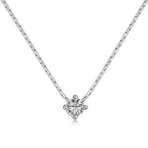 Dlyam Top Picked 2024 Valentine's Day Gift <b>Solid</b> Sterling <b>Silver</b> Solitaire 5A Diamond Cubic Zirconia Pendant <b>Necklace</b> for Women - Product Image 1