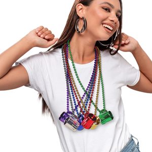 Collier de perles Mardi Gras de 33 pouces avec mini verre à bière en forme de mug - Couleurs assorties pour la <span class=keywords><strong>Saint</strong></span>-<span class=keywords><strong>Patrick</strong></span> - Product Image 3