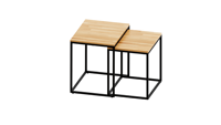 [BeNK] Ensemble de 2 tables d'appoint contemporaines décoratives multifonctions faciles à nettoyer, forme carrée, en bois de chêne clair, très vendues