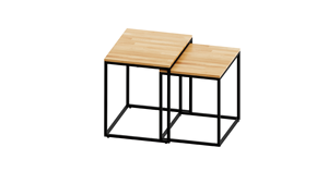 [BeNK] Juego de 2 Mesas Auxiliares de Café Home Collective, Forma Cuadrada, Acabado en Madera de Roble Claro, Fabricante de Vietnam - Product Image 4