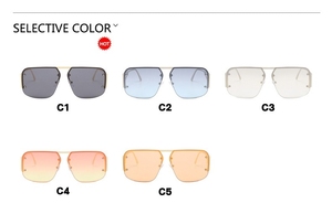 2025 di vendita calda di lusso donne occhiali da sole quadrati moda retrò metallo mezza montatura occhiali da sole senza montatura - Product Image 6