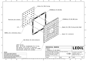 Ledils CS16577_STRADELLA-IP-28-VSM Lentes y Conjuntos LED, ARREGLO DE LENTES RECTANGULAR DE 28 POSICIONES, Lente Transparente 138 ° , 144 °   Tornillo de sujeción - Product Image 4