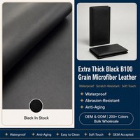 Vente en gros de cuir PU noir B100 grain extra épais pour sacs, ceintures, bagages, empeignes, structure rigide, chaussures de voiture, personnalisé OEM ODM