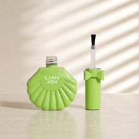Flacon de vernis à ongles UV en gel de 18 ml, forme coquillage unique, finition de surface personnalisée, flacon cosmétique liquide pour marque de beauté