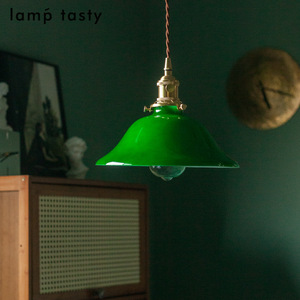 Lamp Tasty Green Glass Pendant <b>Light</b> E27 Led <b>Single</b> Head Retro Style For Cafe Restaurant Bedroom - Product Image 1