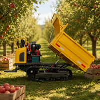 Mini chariot de transport sur chenilles en caoutchouc de 0,8 à 1,0 tonne, moteur diesel, non basculant, pour travaux de jardinage et de construction