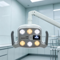 Lampe chirurgicale dentaire à 6 LED, 8000-30000 Lux, sans ombre, avec température de couleur réglable pour fauteuil de clinique dentaire