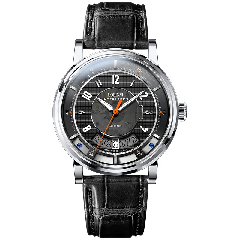 שעון יד גברים LOBINNI 16028 Seiko תנועה אוטומטי תאריך זוהר מכאני אוטומטי שעונים Mens