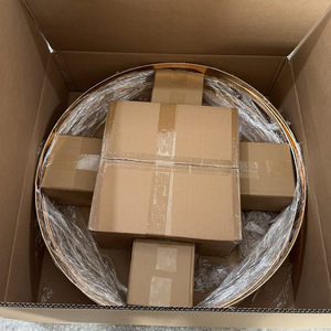 Arche circulaire en métal LANJO Chic Event Centerpiece avec présentation florale et boules lumineuses suspendues pour la décoration de réception de mariage - Product Image 3