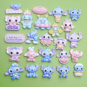 Dessin animé bleu bébé résine petits accessoires visage lumineux bricolage matériaux faits à la main pour coque de téléphone indésirable <span class=keywords><strong>maison</strong></span> noël - Product Image 2