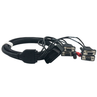 Cable Divisor de 7 Vías con Conector OBD II OBD2 Macho de 16 Pines a RS232 Serial VGA D-Sub 9 DB9 Hembra con Doble Conector de CC para Diagnóstico de Automóviles