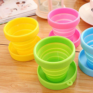 <b>Reusable</b> Eco Friendly Water And Coffee 150ml Food Grade Silicone Foldable <b>Cup</b> With Lid <b>Cup</b> With Handle - Product Image 5