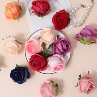 Arrangements de fleurs artificielles en soie, têtes de roses réalistes faites à la main, décoratifs pour table de salle à manger et salon de luxe haut de gamme