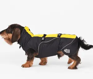 Qiqu Pet shop achshund Corgi Waterproof Dog Raincoat Membrane Material FLEECE or MESH lining Waterproof and Windproof Coat