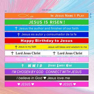 Pulseras de Silicona con Diseño de Jesús, Modernas y Novedosas, Pulseras Religiosas Promocionales de Goma con Diseño Impreso - Product Image 6