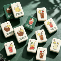 Tuiles de Mahjong Flottantes d'Été Imprimées Imperméables en EVA pour Jeu de Mahjong en Plein Air, Camping et Voyage